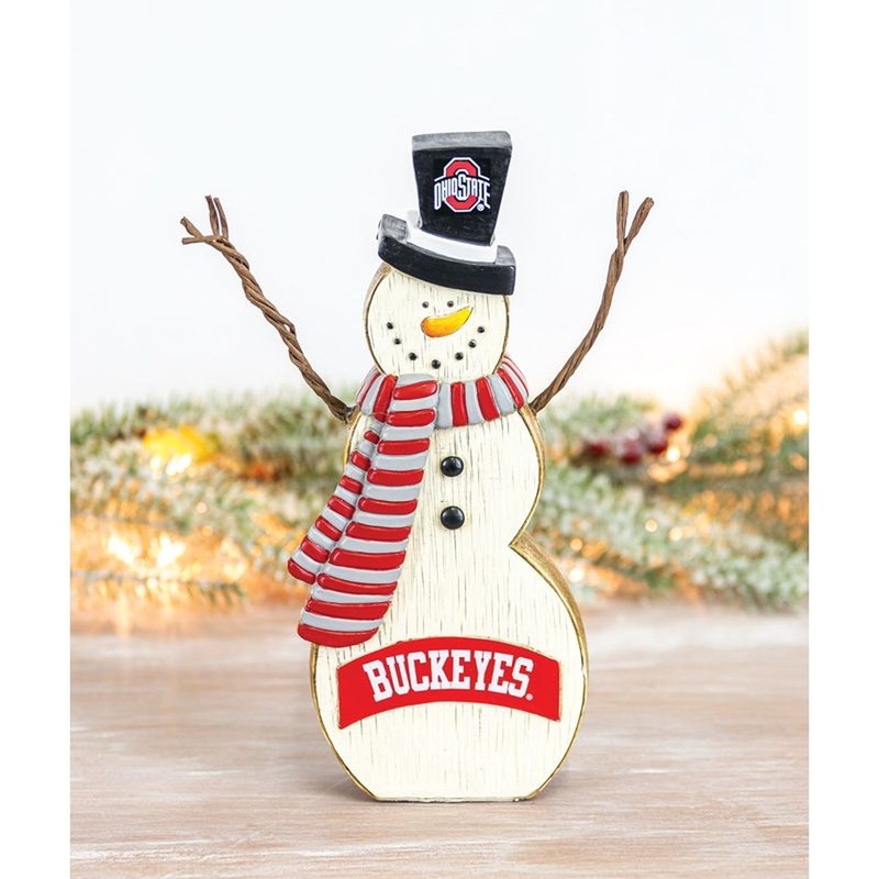 Hanna’s Handiworks Ohio State Resin Snowman Tabletop.