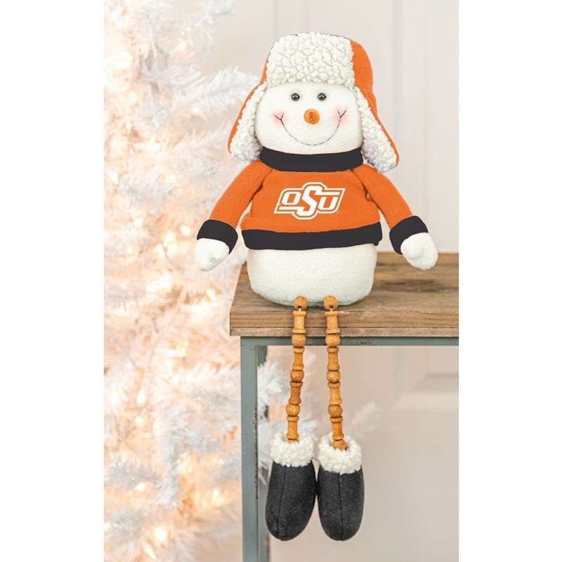 Hanna’s Handiworks Oklahoma State Bead Leg Snowman.