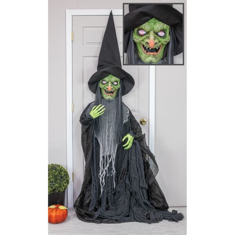 Hanna’s Handiworks Scary Witch Hanger With Lights And Sound Large.