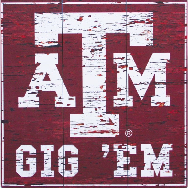 Hanna’s Handiworks Texas Am Distressed Wood Sign