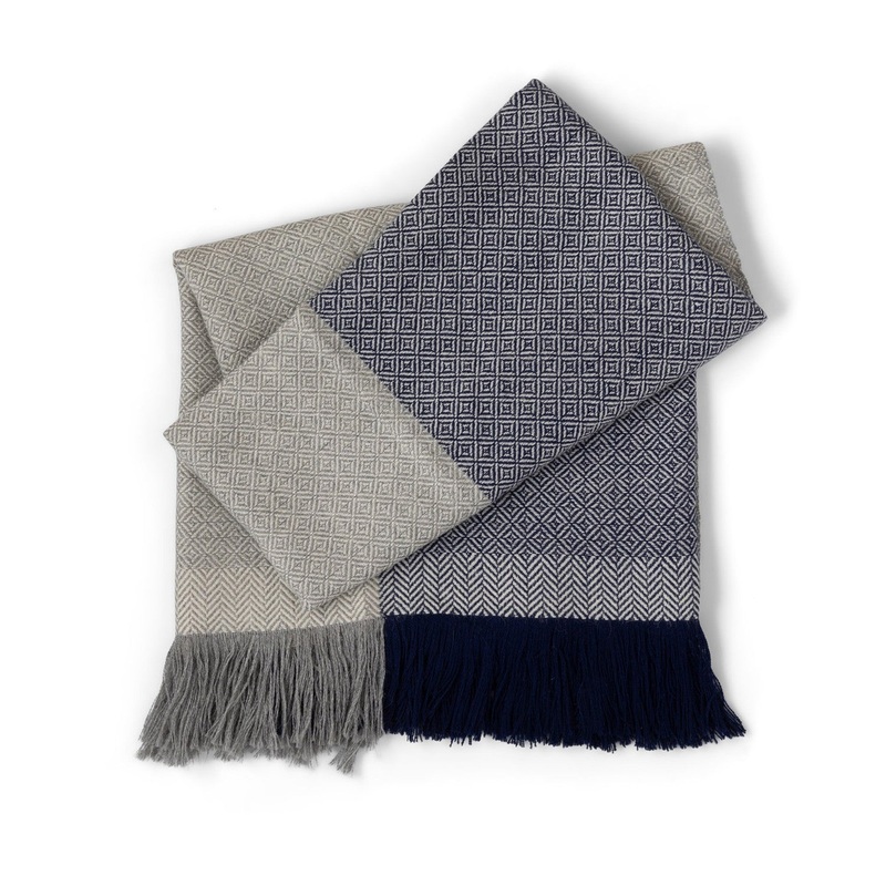 Park Hill Collection Urban Living Herringbone Pattern Alpaca Wool Throw