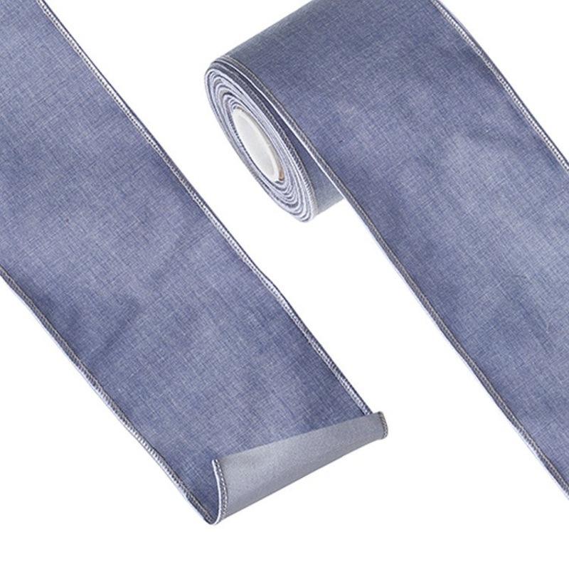 Raz Imports 2022 4 X 10 Yards Blue Chambray Wired Ribbon