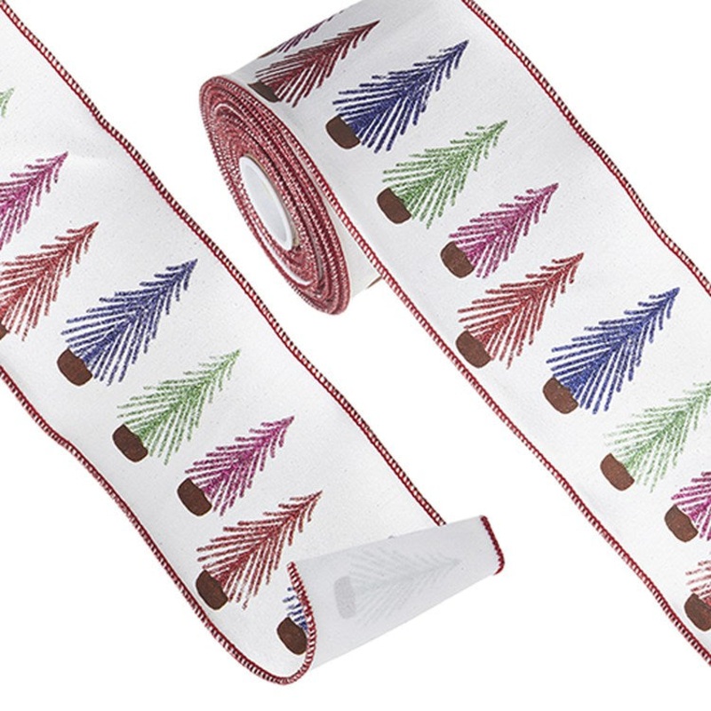 Raz Imports 2022 4 X 10 Yards Bottle Brush Tree Wired Ribbon