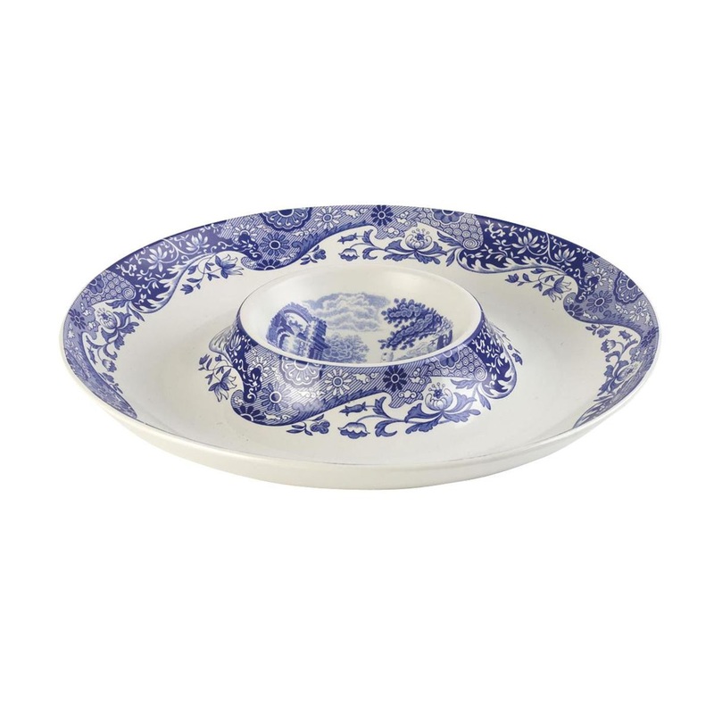 Spode Blue Italian Chip & Dip