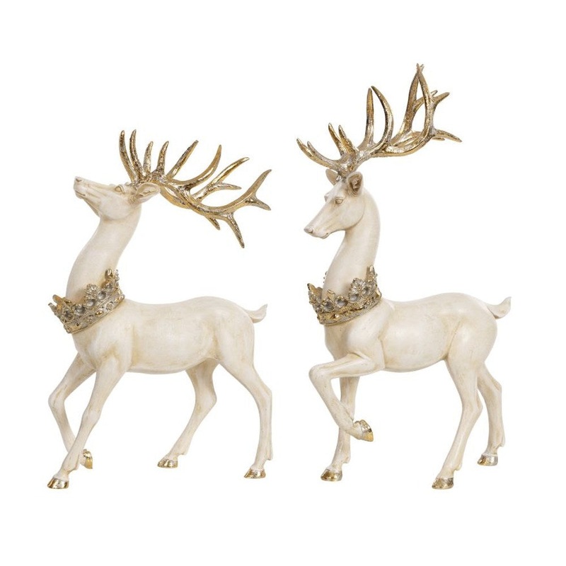 Mark Roberts 2019 Deer with Crown Figurine, Assortment of 2, 17-20 inches