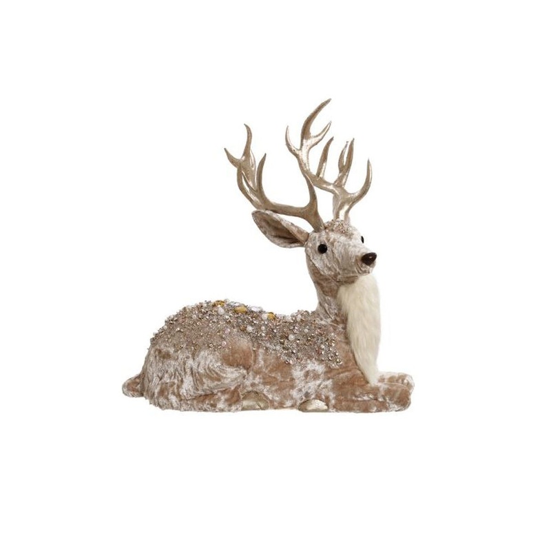 Mark Roberts Christmas 2018 Laying Jeweled Deer Figurine, Large, 11 inches