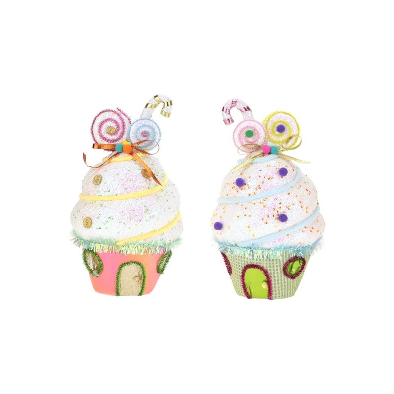 Mark Roberts Christmas 2024 Cupcake House, Assortment Of 2 – 13.5 Inches