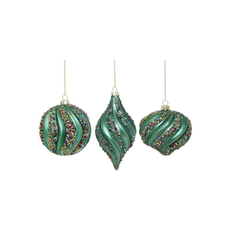 Mark Roberts Christmas 2024 Sprinkle Glittered Ornament 4-6, Assortment Of 3