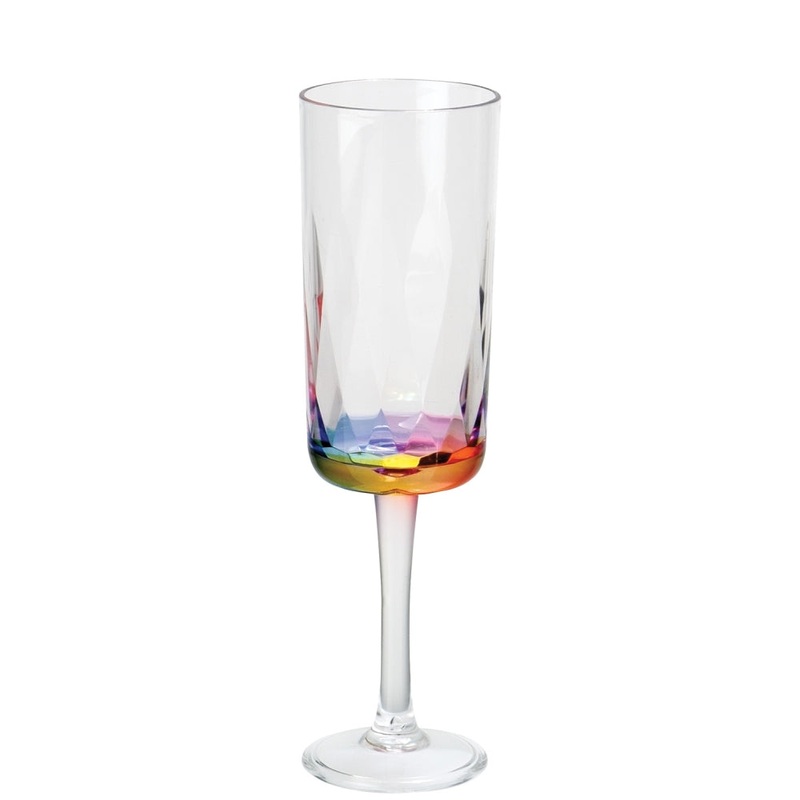 Merritt International Prism 9 oz. Champagne Rainbow Acrylic Set Of 12
