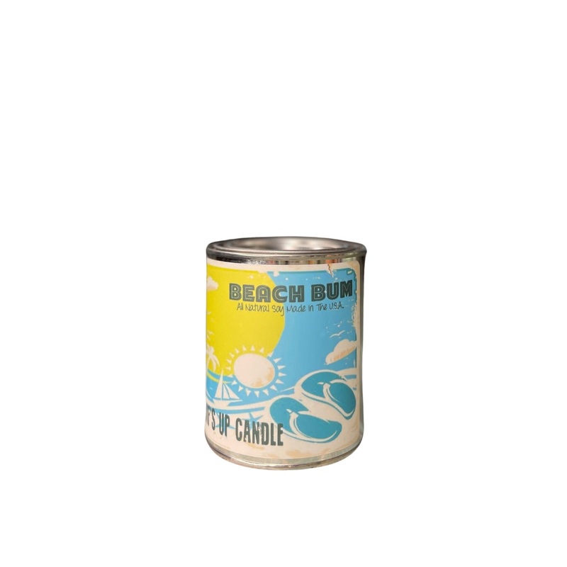Surfs Up Candle Vintage Collection Beach Bum Pint Paint Can Scented Candle Blue 16Oz