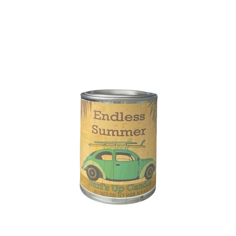 Surfs Up Candle Vintage Collection Endless Summer Pint Paint Can Scented Candle Yellow 16Oz