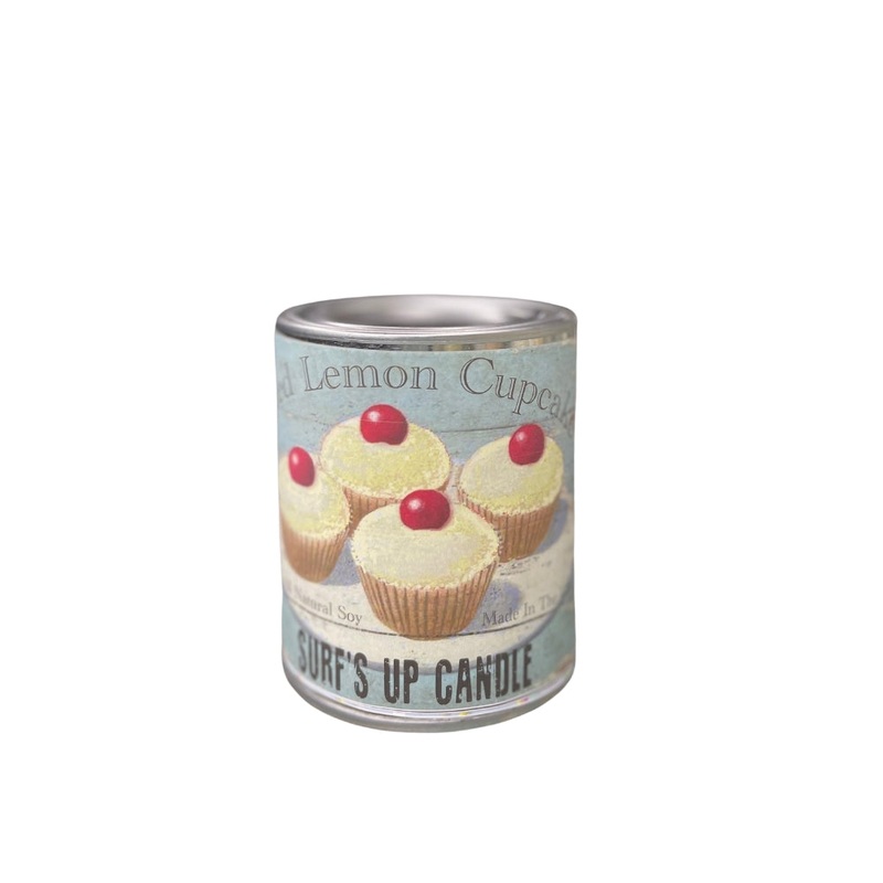 Surfs Up Candle Vintage Collection Iced Lemon Cupcake Pint Paint Can Scented Candle 16Oz