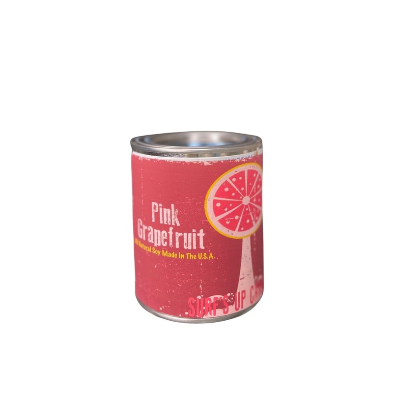 Surfs Up Candle Vintage Collection Pink Grapefruit Pint Paint Can Scented Candle Red 16Oz