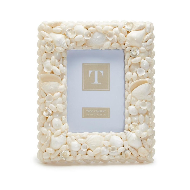 Two’s Company Coquillage 5×7 Shell Photo Frame (stands vertically) – Natural Shell