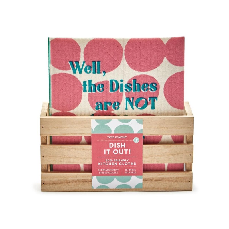 Two’s Company Dish It Out 24-Pieces Multipurpose Biodegradable Kitchen Cloth In 4 Sayings