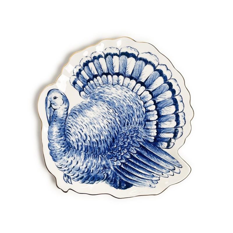 Two’s Company Two’s Company Blue & White Turkey Plate