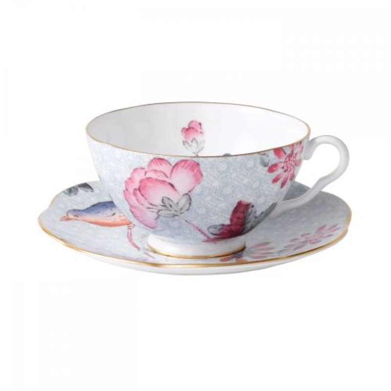Wedgwood Cuckoo Teacup & Saucer Set Blue