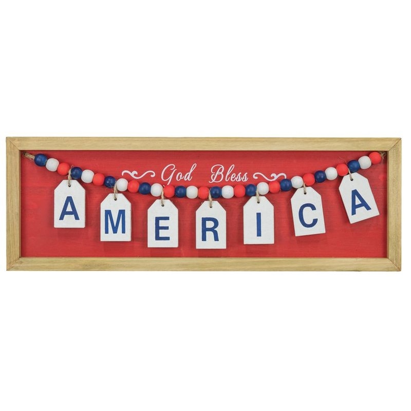 Hanna’s Handiworks God Bless America Bead Tag Sign
