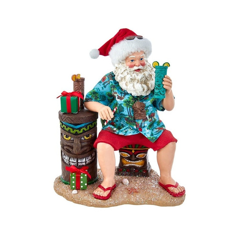 Kurt Adler 12 Fabriche Tiki Beach Santa