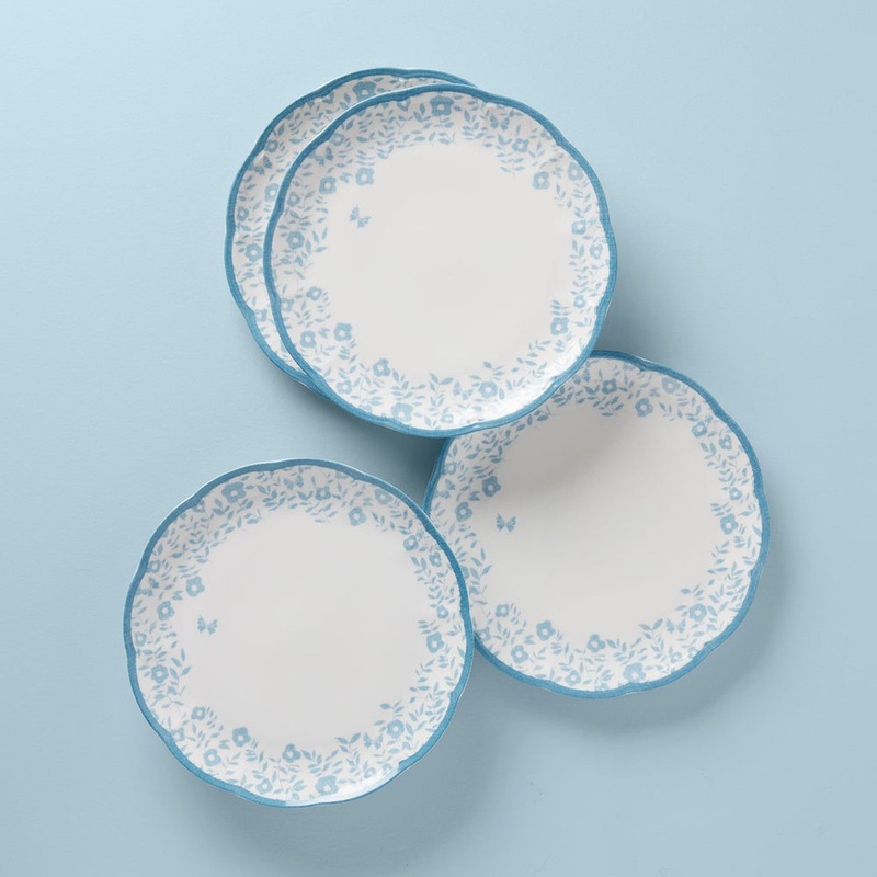 Lenox Butterfly Meadow Cottage Dinner Plate, Set Of 4, Cornflower