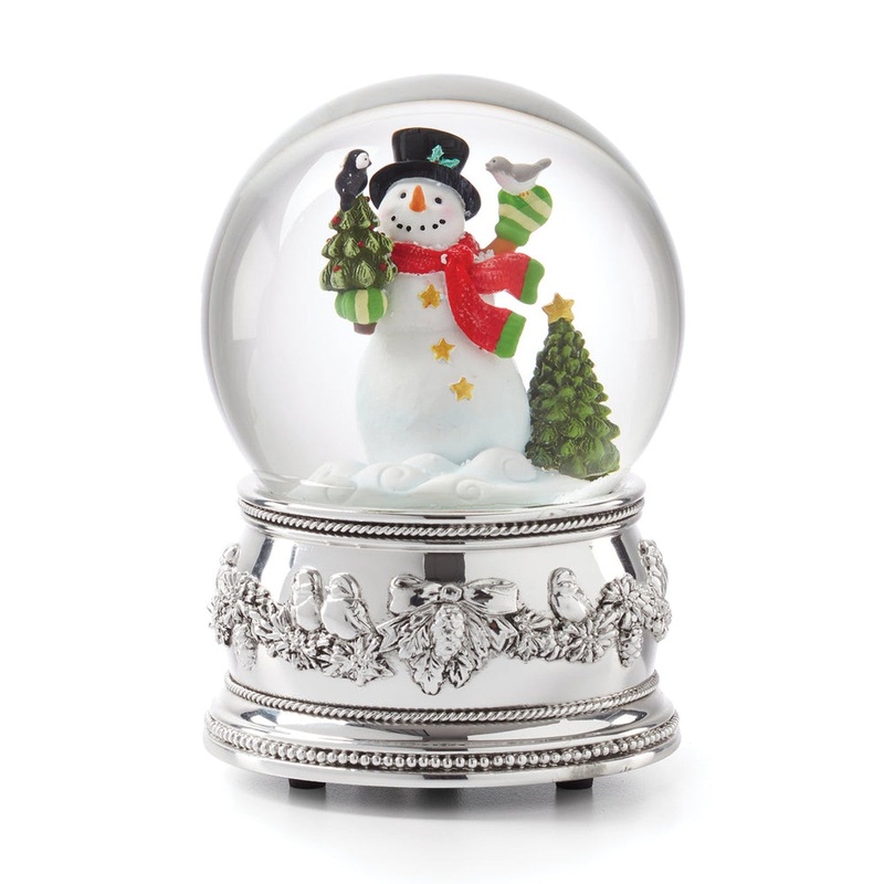 Reed And Barton Snowman Musical Snow Globe.
