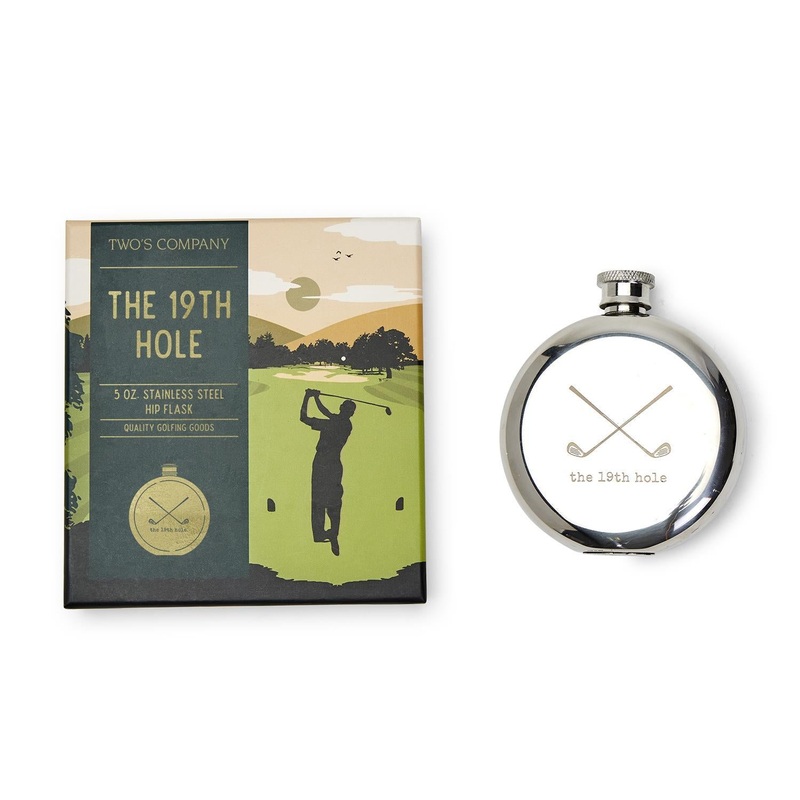 Two’s Company The 19th Hole Golf Flask In Gift Box