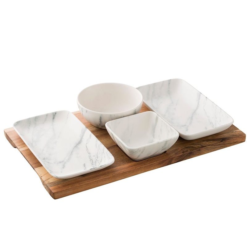 Belleek Marbled Tapas Set, Marble