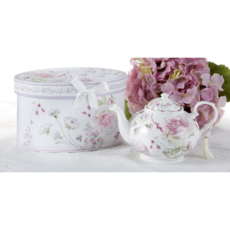 Delton 9.5 X 5.6 Porcelain Tea Pot, Moon Rose