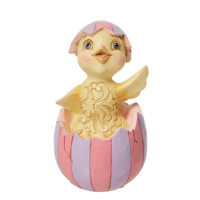Enesco Jim Shore Heartwood Creek Easter Chick In Egg Mini Figurine
