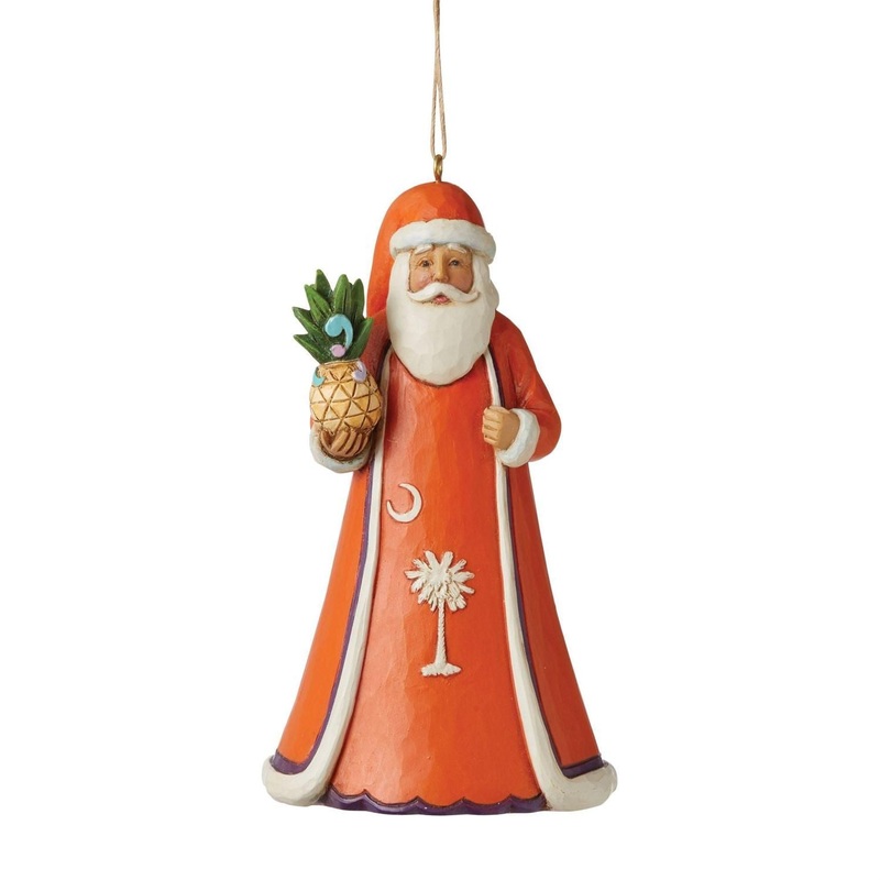 Enesco Jim Shore South Carolina Orange Santa Ornament