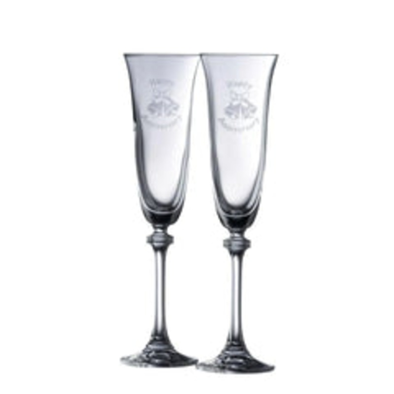 Galway Happy Anniversary Liberty Flute, Set Of 2