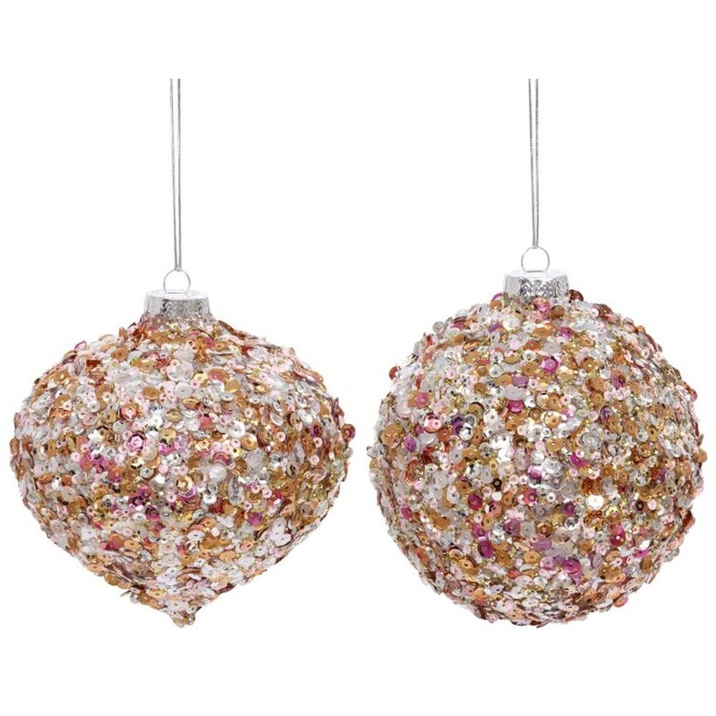 Mark Roberts 2020 Mixed Glitter Ornament 4” Assortment of 2