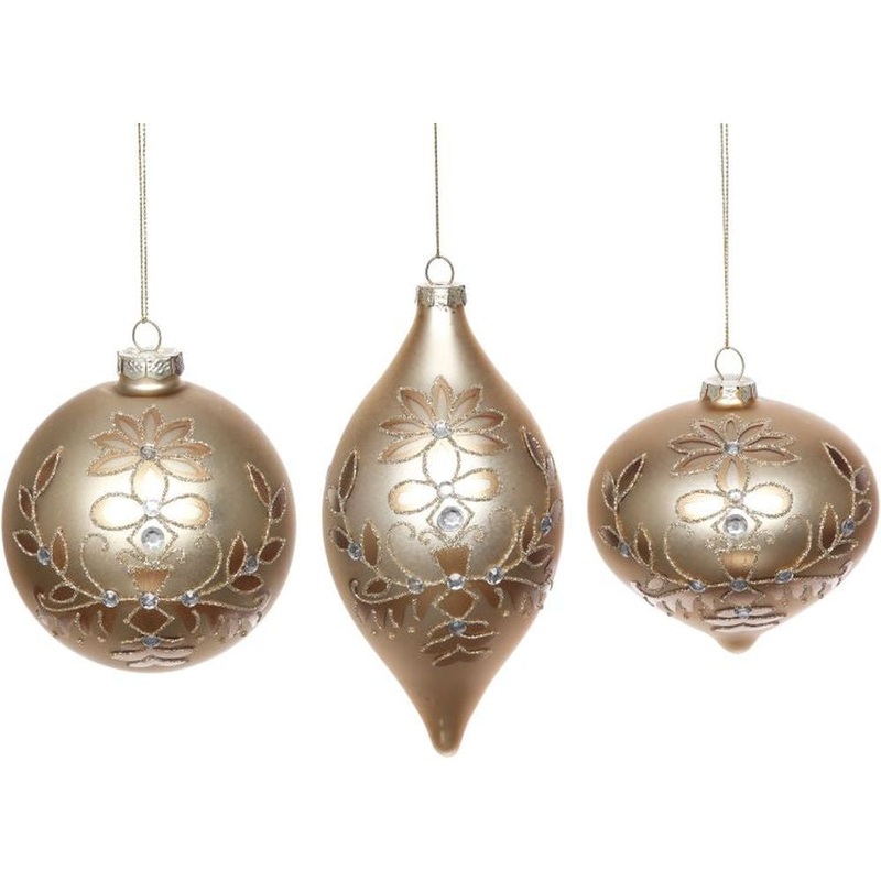 Mark Roberts 2022 Fleur Gold Ornament, Assortment Of 3 4 Inches