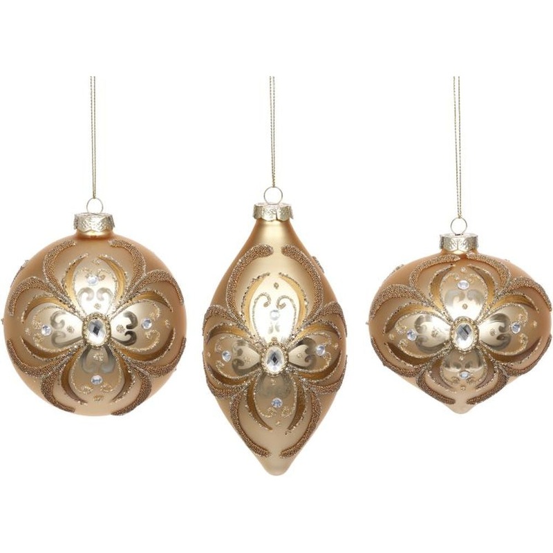 Mark Roberts 2022 Floral Embossed Ornament, Assortment Of 3 4 Inches