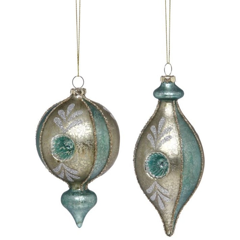 Mark Roberts 2022 Glittered Deco Ornament, Assortment Of 2 5-6 Inches