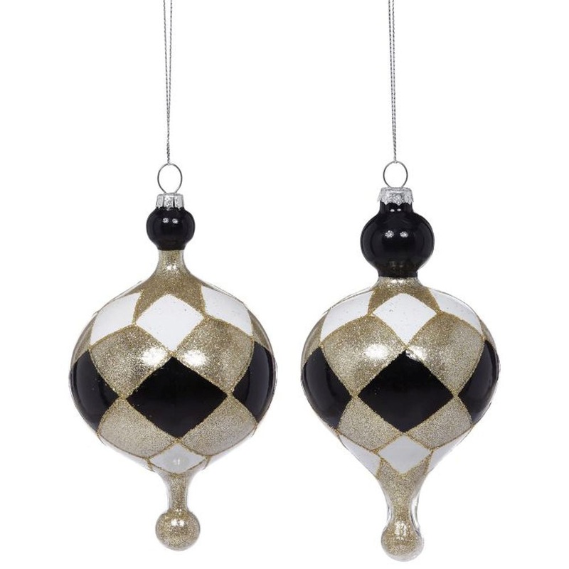 Mark Roberts 2022 Harlequin Ornament, Assortment Of 2 7 Inches