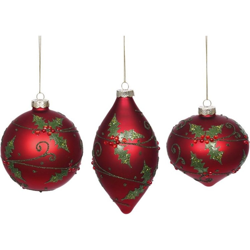 Mark Roberts 2022 Holly Ornament Assortment Of 3, 4 Inches