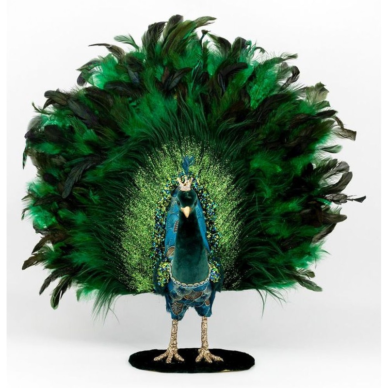 Mark Roberts 2022 Open Tail Feather Peacock Figurine 27 X 25 Inches
