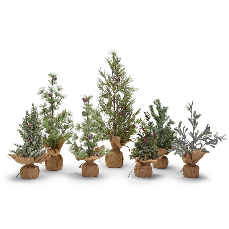 Two’s Company 7-Piece Frosted Evergreens Holiday Tree Unit