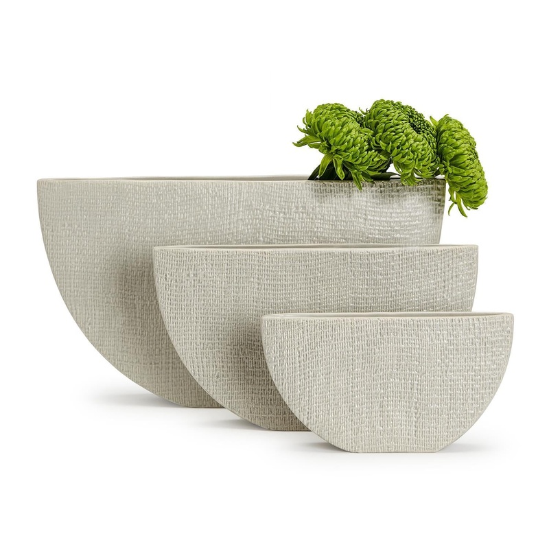 Two’s Company Haiku Collection S/3 Ellipse Vase In A Shitake Beige Color