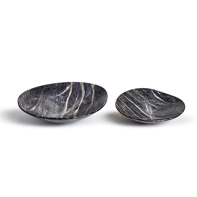 Two’s Company Set of 2 Pale Moon Ebony Faux Wood Bowl (Food/Dishwasher Safe)