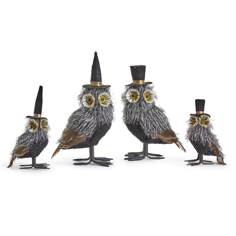 Two’s Company Wise Guys Set of 4 Owls in 2 Styles