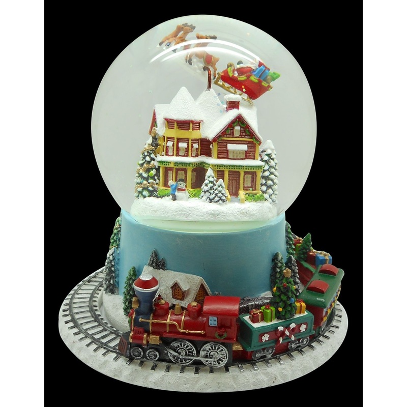Musicbox Kingdom Glitter Globe 4.7 Turn To The Melody Jingle Bells