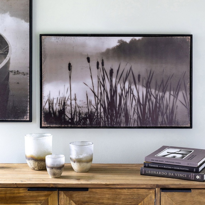 Park Hill Collection Lodge Framed Cattail Print