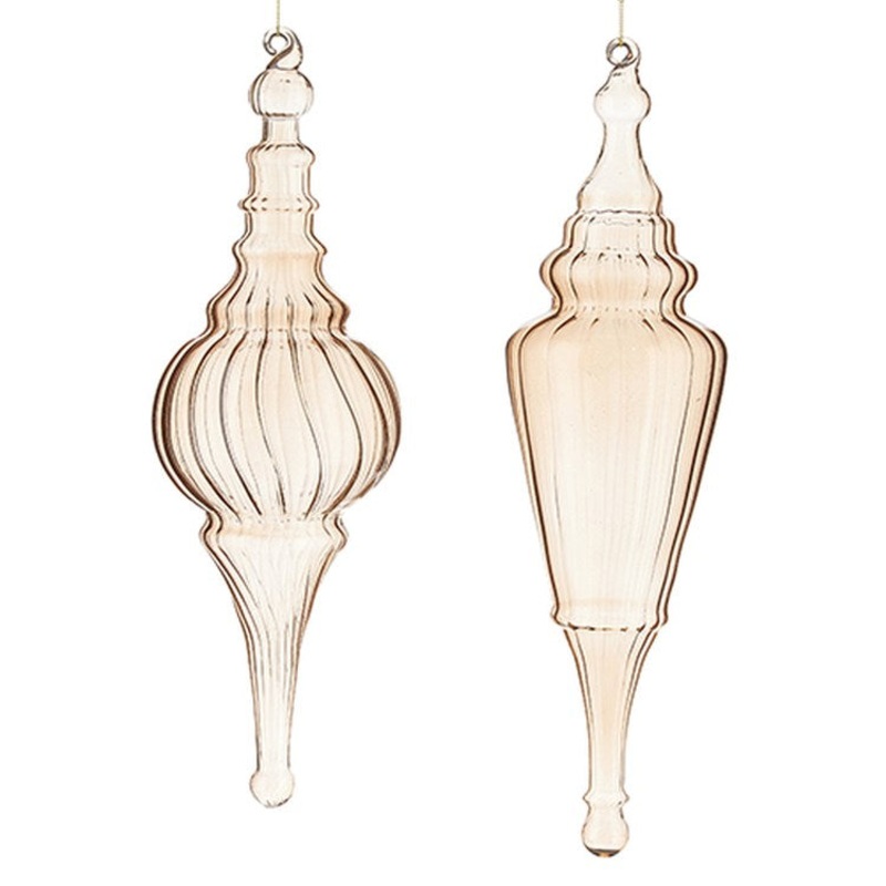 Raz Imports 2022 Christmas At The Lodge 15.5 Mocha Finial Ornament, Asst Of 2