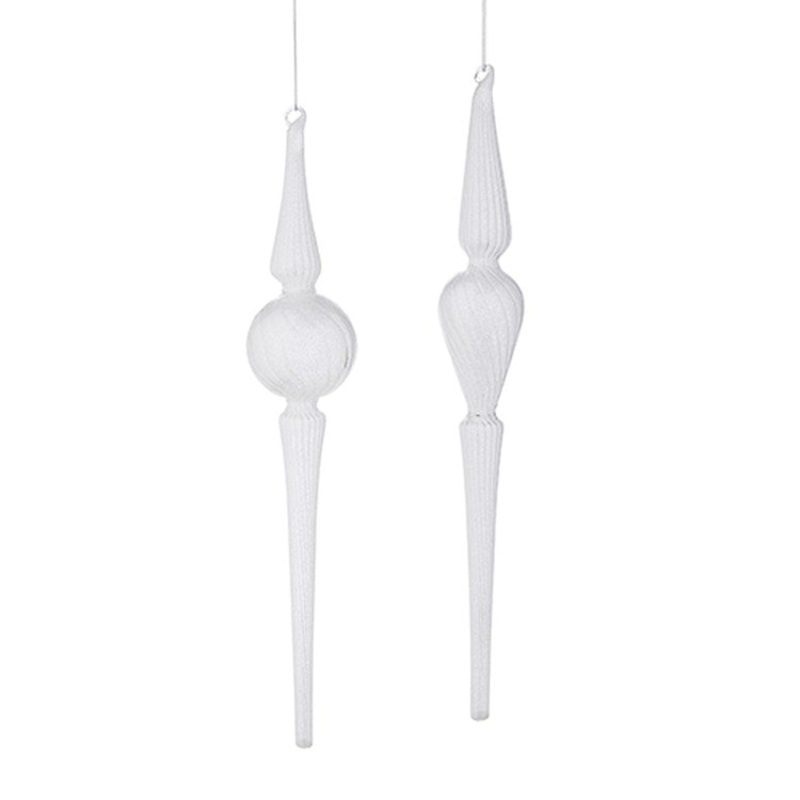 Raz Imports 2022 City Of Lights 14.25 White Finial Ornament, Asst Of 2