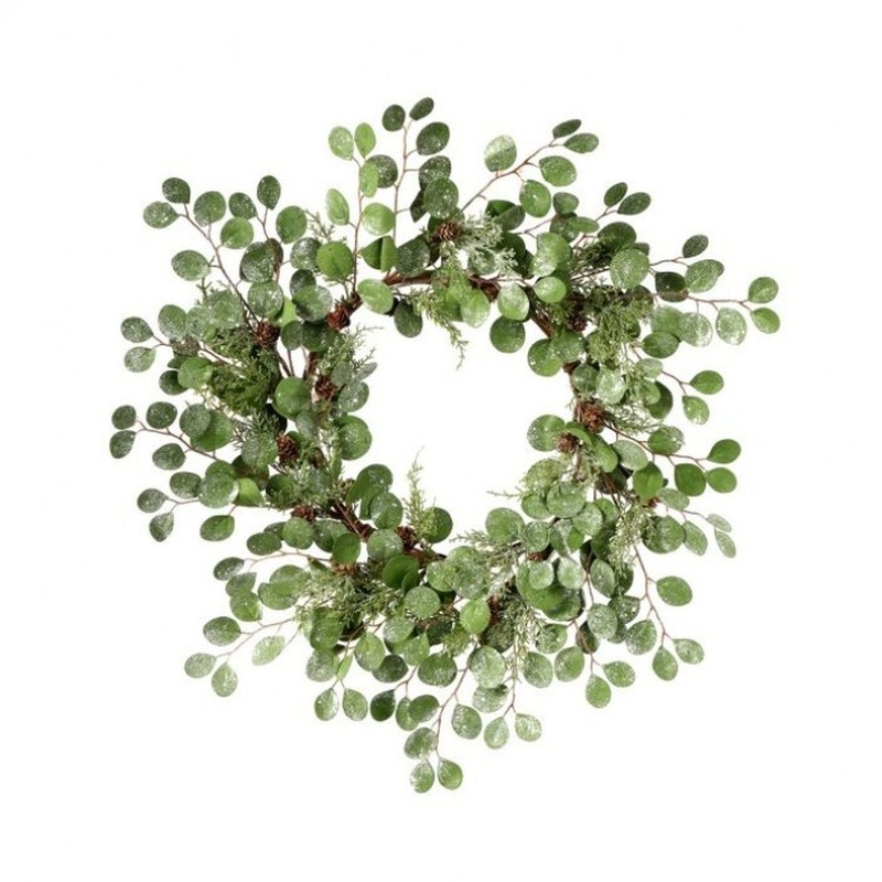 Regency International 24 Frosted Eucalyptus/Cedar Wreath