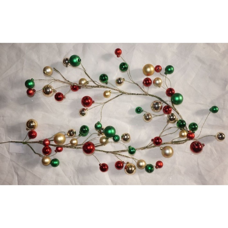 Regency International 48 Mixed Metallic/Shiny Vacuum Plated Ball Garland