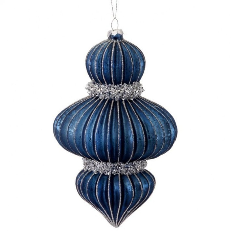 Regency International 7.5 Glass Ridged Finial Ornament