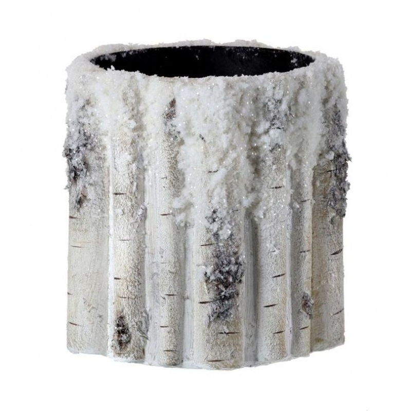 Regency International 7Hx7D Plastic Snow Birch Branch Container